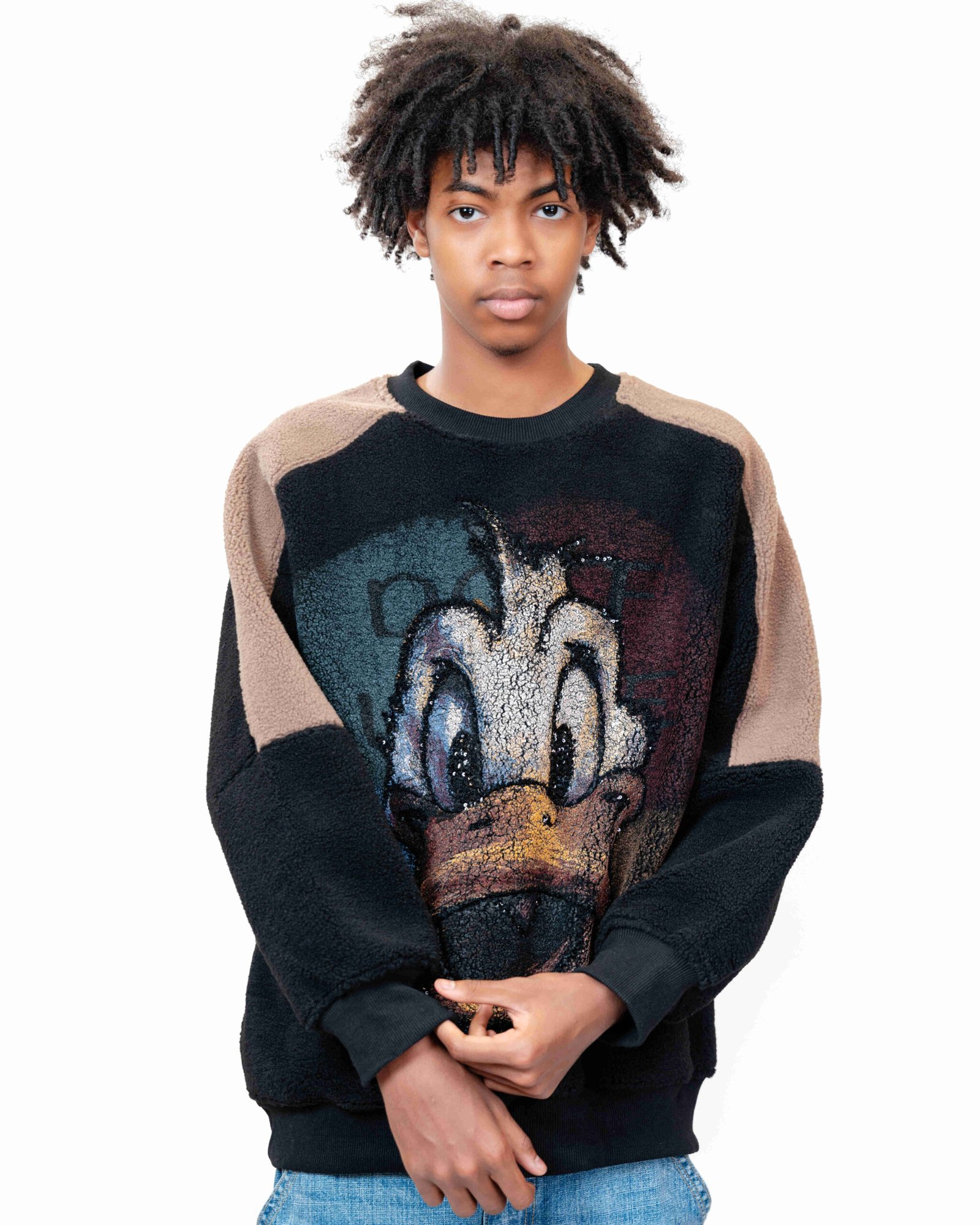 Donald Duck Oversized Cartoon Streetwear Hoodie Donald Duck oversized cartoon streetwear hoodie front view The Bunny Hood